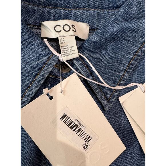 COS  OVERSIZED WAISTED DENIM MIDI SHIRT DRESS SIZE 4/ small - Picture 9 of 12